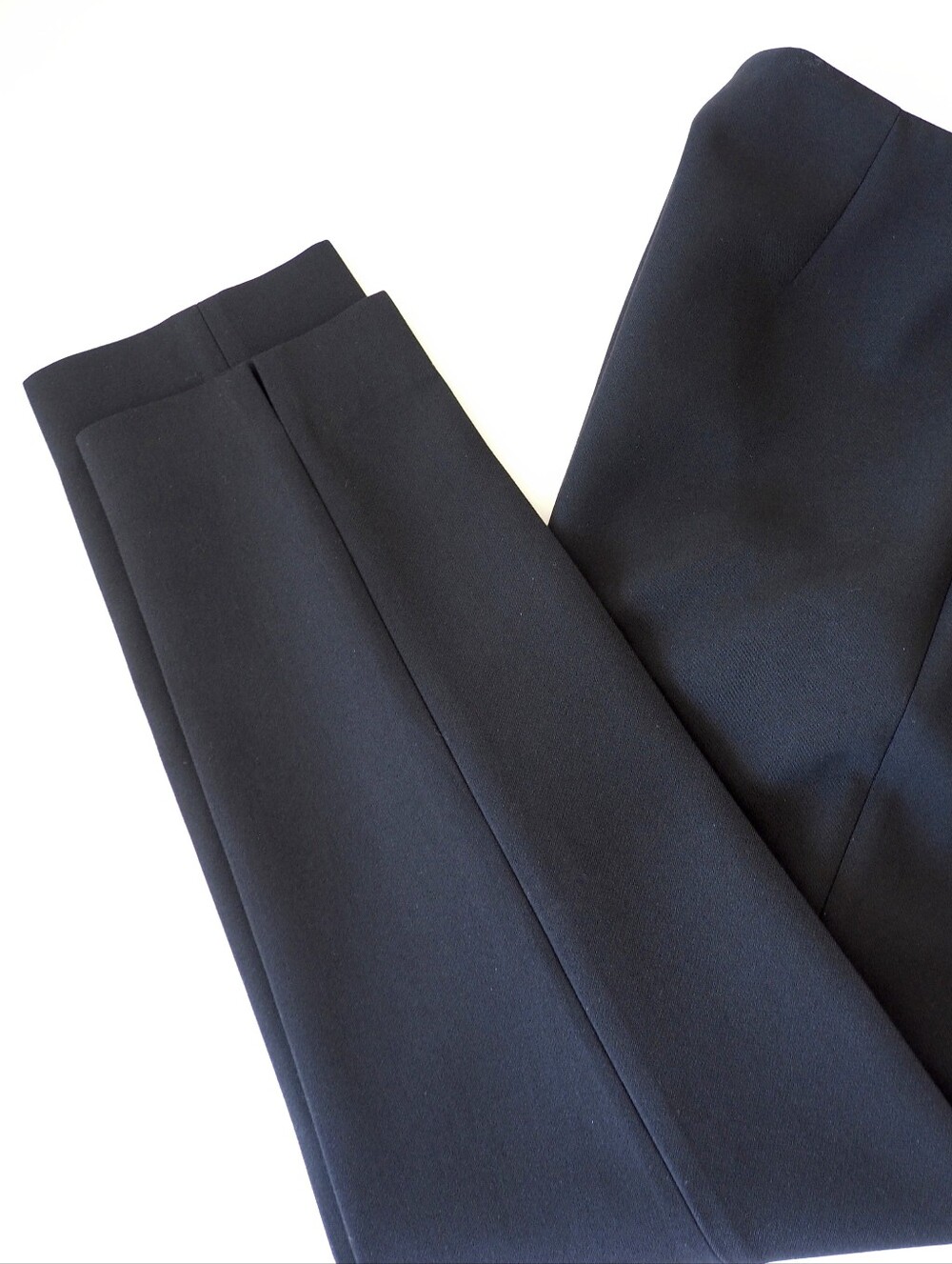 Peserico Cigarette Trousers Black Pants Stretch Slim Crease Crop Size 40 Italy